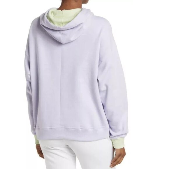 new Women's Size LARGE Champion Power Blend Relaxed Hoodie in LILAC and GREEN - Picture 2 of 5